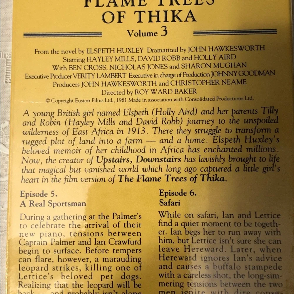 The Flame Trees of Thika VHS Set